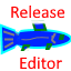 An icon used for a plugin that allows the user to edit release information associated with a group of fish.